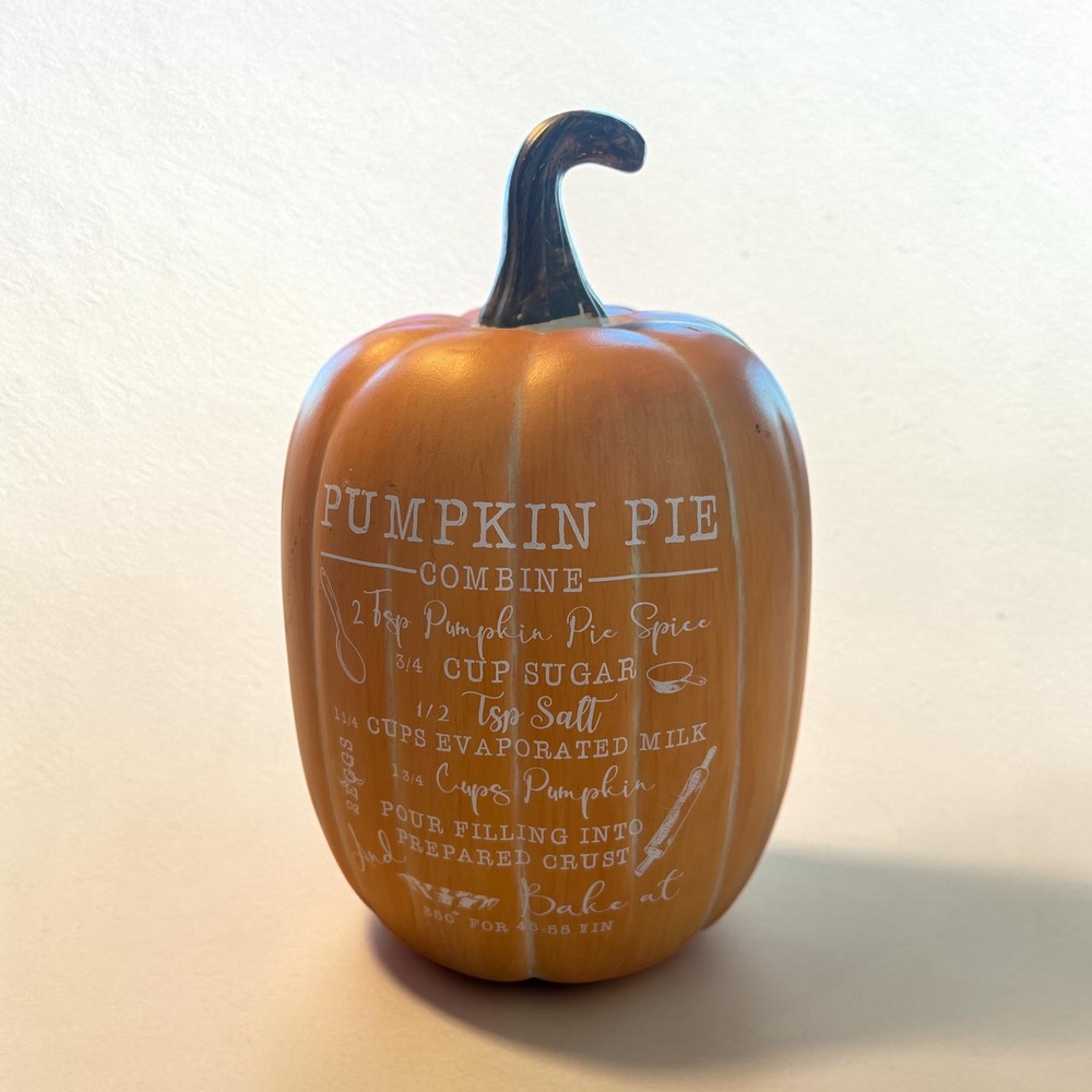 At Home Harvest Hoedown Pumpkin Pie Recipe Decorative Ceramic Pumpkin 10 Inch